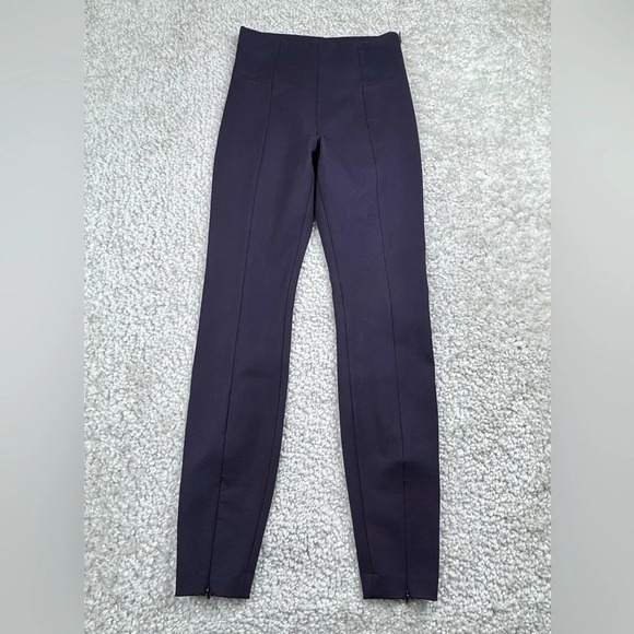 Good American The Boss Pant High Rise Navy Skinny with Zips. Ponte. Size 1 Small - Picture 2 of 14